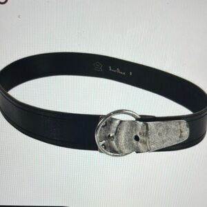 Sigal Dekel Stylish Black Leather Belt with Silver Hardware